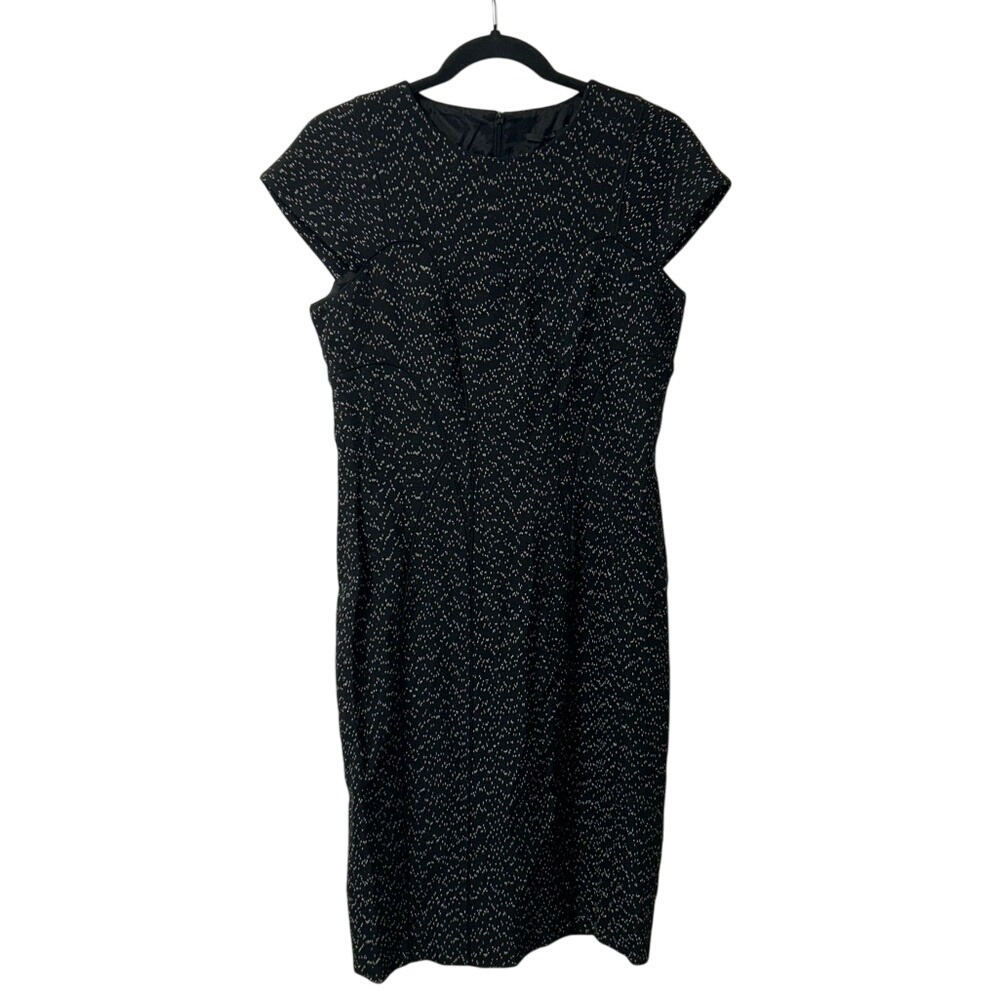 Hugo Boss‎ Darling All Season Wool Black Sheath Dress Cap Sleeves Women's Size 6